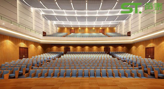 礼堂墙面木质吸音板效果图(图1)