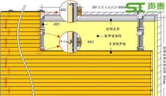奥体中心墙面吸音板安装节点图