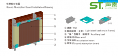 体育馆吸音板安装节点示意图