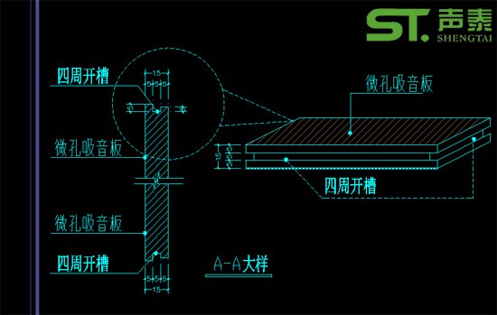 微孔吸音板设计及安装节点大样(图1) 微孔吸音板设计及安装节点大样(图1)